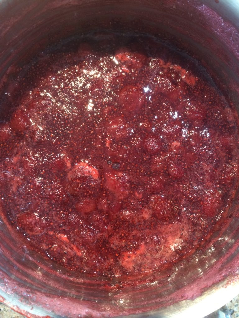 Homemade jam mixed with chia seeds