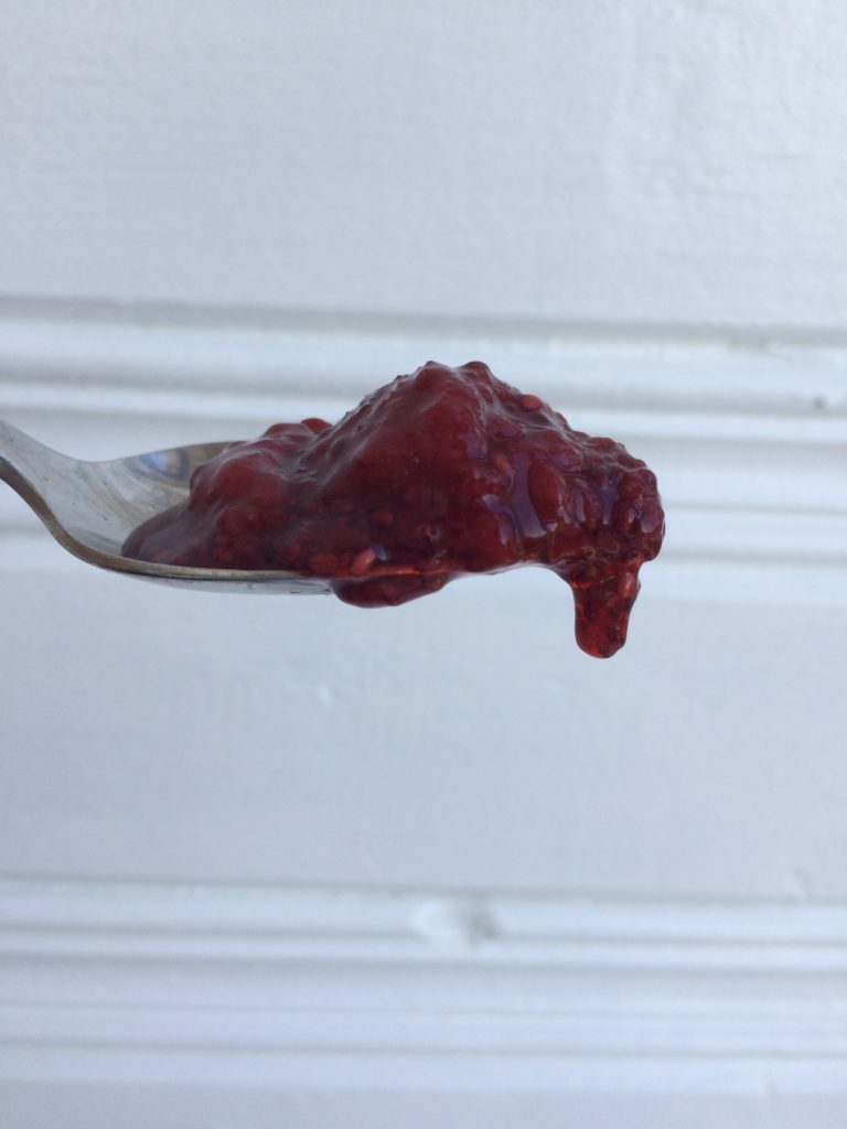 Homemade strawberry jam with chia seeds