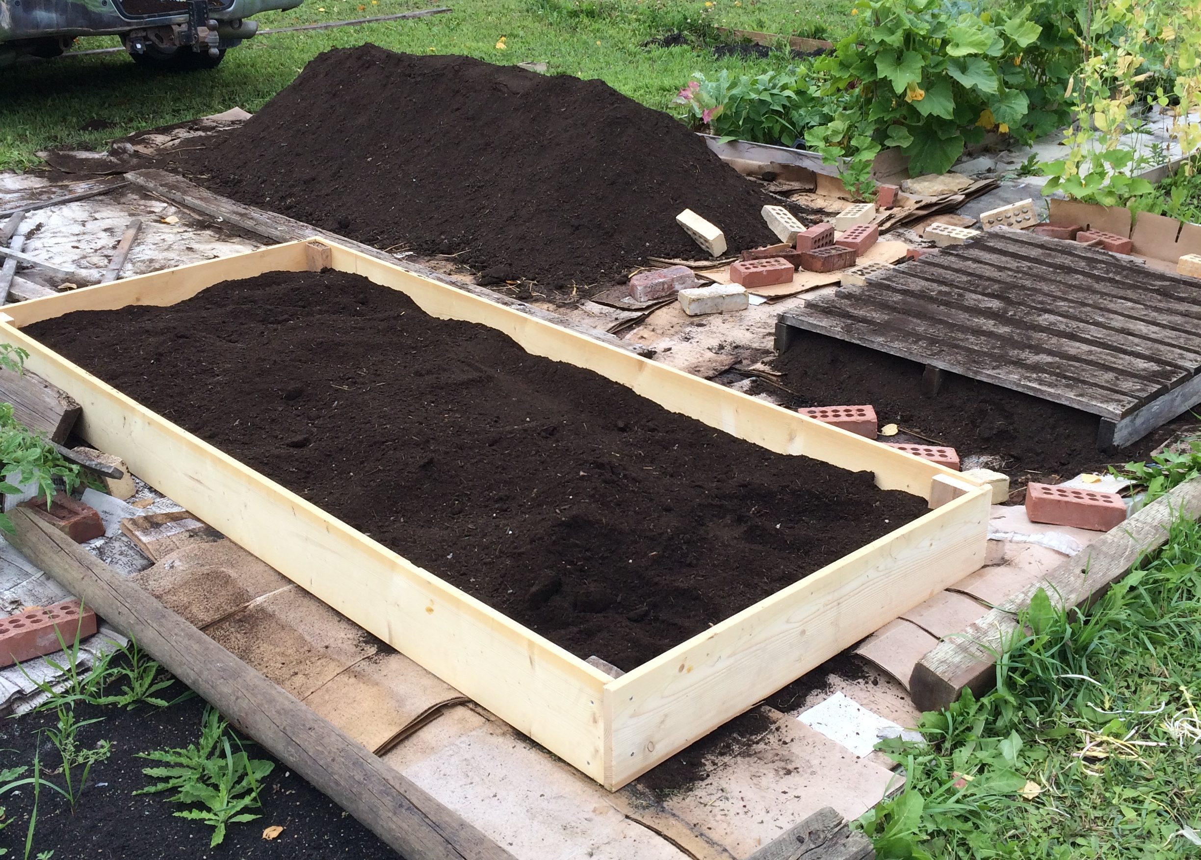 Installed garden planter