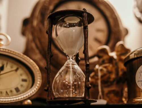 shallow focus of clear hourglass