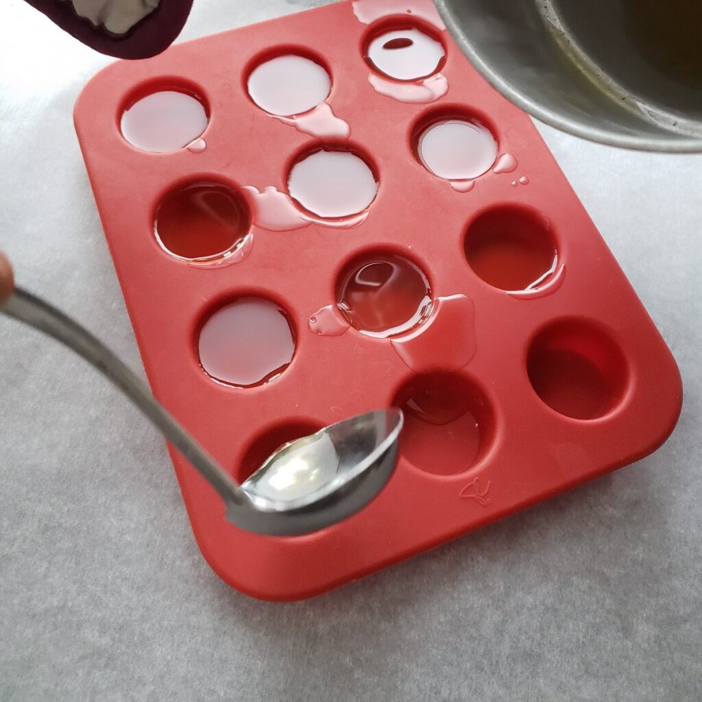 pouring diy lotion bar